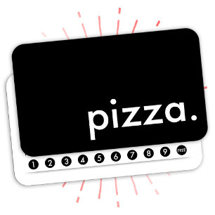 Pizza. Lochkarte Treuekarte