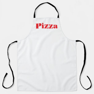 PIZZA-Logo - Weißer Koch Schürze