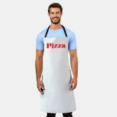 PIZZA-Logo - Weißer Koch Schürze (Getragen)