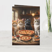 Pizza Love Cats, Geburtstagskarte Karte (Rückseite)