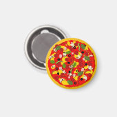 Pizza Lover farbenfroh Magnet (Vorderseite/Rückseite)