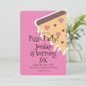 Pizza Lover Feinschmecker Party Käse Slice Geburts Einladung (Stehend Vorderseite)