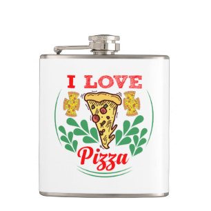 Pizza Lover Fun Design for Food Fanatics Flachmann