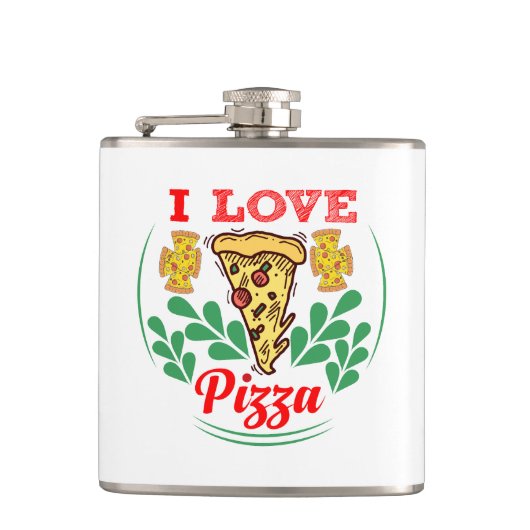 Pizza Lover Fun Design for Food Fanatics Flachmann (Vorderseite)