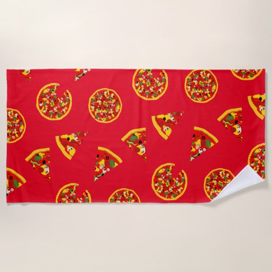 Pizza Lover Fun Food Pattern Strandtuch (Vorderseite)