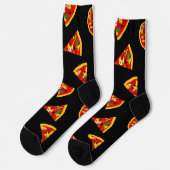 Pizza Lover Funny Cartoon Socken (Linkes Detail)