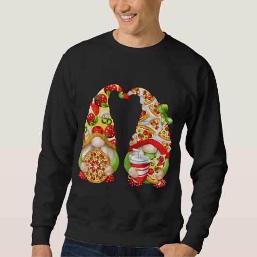 Pizza Lover mit Niedlichem Muster und sonniger Pas Sweatshirt (Vorderseite)