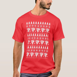 Pizza Lover Uggi Christmas Sweater Print T-Shirt