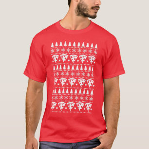 Pizza Lover Uggi Christmas Sweater Print T-Shirt