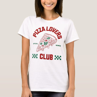 Pizza Lovers Club Funny Food Graphic T-Shirt