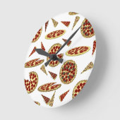 Pizza Lover's Pattern  Runde Wanduhr (Winkel)