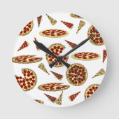 Pizza Lover's Pattern Runde Wanduhr (Vorderseite)