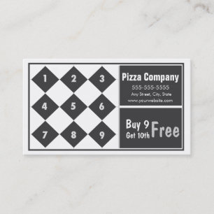 Pizza-Loyalitäts-Visitenkarte Treuekarte