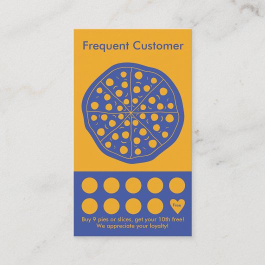 Pizza Loyalty Business Card Briefmarke Card Treuekarte (Vorderseite)