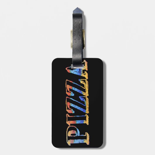 Pizza Luggage Tag Gepäckanhänger (Rückseite vertikal)