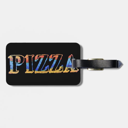 Pizza Luggage Tag Gepäckanhänger (Rückseite horizontal)
