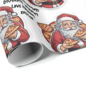 Pizza lustig Weihnachten bearbeitet WRAP Geschenkpapier (Rolleneckpunkt)