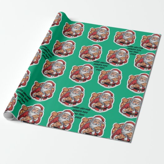 Pizza lustig Weihnachten bearbeitet WRAP Geschenkpapier (Ungerollt)