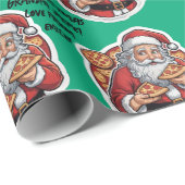 Pizza lustig Weihnachten bearbeitet WRAP Geschenkpapier (Rolleneckpunkt)