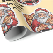 Pizza lustig Weihnachten bearbeitet WRAP Geschenkpapier (Rolleneckpunkt)