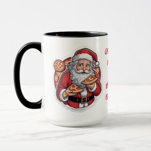 Pizza lustige Weihnachts-Tasse bearbeitet Tasse (Links)