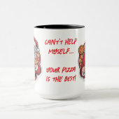 Pizza lustige Weihnachts-Tasse bearbeitet Tasse (Zentrum)