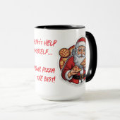 Pizza lustige Weihnachts-Tasse bearbeitet Tasse (VorderseiteRechts)