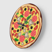 PIZZA lustiger WALL CLOCK Große Wanduhr (Winkel)