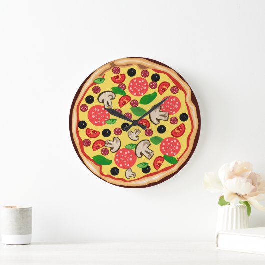 PIZZA lustiger WALL CLOCK Große Wanduhr (Zuhause)
