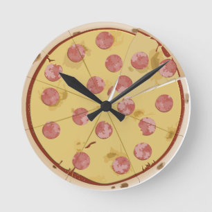 PIZZA lustiger WALL CLOCK Runde Wanduhr