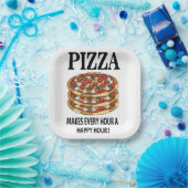 Pizza macht jede Stunde ein Pizza-Party Pappteller (Party)