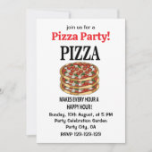 Pizza macht jede Stunde eine glückliche Stunde Piz Einladung (Vorderseite)
