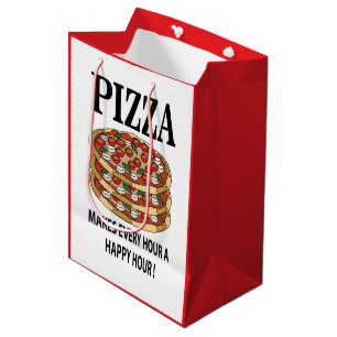 Pizza Macht Jede Stunde Zu Einer Glücklichen Stund Mittlere Geschenktüte