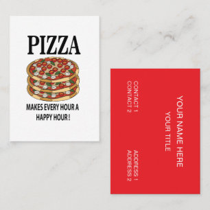 Pizza Macht Jede Stunde Zu Einer Glücklichen Stund Visitenkarte