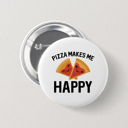 Pizza macht mich glücklich button (Vorne & Hinten)