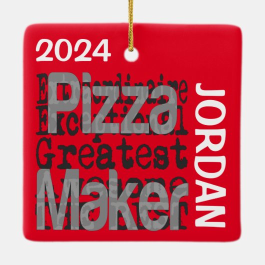 Pizza Maker Extraordinaire CUSTOM Keramikornament (Rückseite)