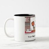 Pizza Maker - Männlicher Cartoon Zweifarbige Tasse (Links)