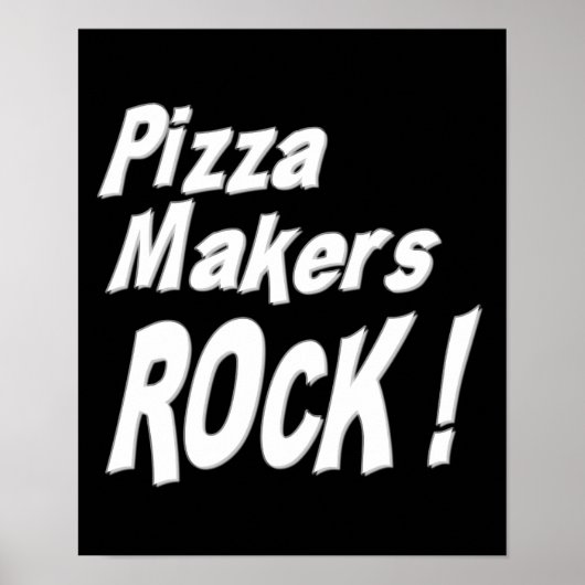 Pizza Makers Rock! Poster Print (Vorne)