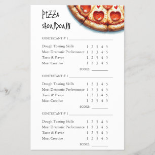 Pizza Making Contest Scorecard Flyer