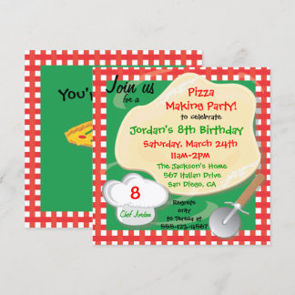 Pizza Making Geburtstagsparty Einladungskarte Einladung