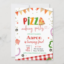 Pizza Making Party Geburtstag Einladung