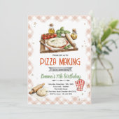 Pizza Making Party Invitation Einladung (Stehend Vorderseite)
