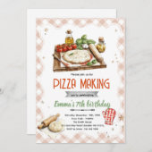 Pizza Making Party Invitation Einladung (Vorne/Hinten)
