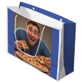 Pizza Man Große Geschenktüte (Vorderseite Schrägansicht)