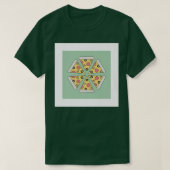 Pizza Man Höhle Grün Hintergrund Pepperoni Print d T-Shirt (Design vorne)