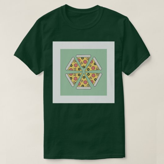 Pizza Man Höhle Grün Hintergrund Pepperoni Print d T-Shirt (Design vorne)