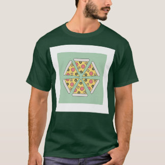 Pizza Man Höhle Grün Hintergrund Pepperoni Print d T-Shirt