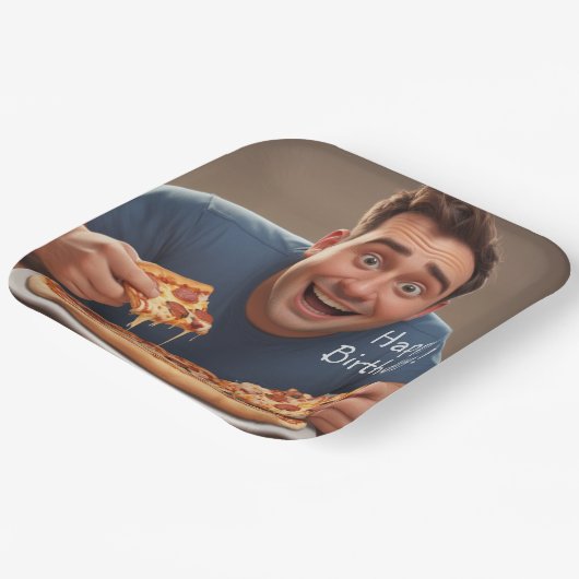 Pizza Man Pappteller (Gewinkelt)