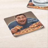 Pizza Man Rechteckiger Pappuntersetzer (angewinkelt)