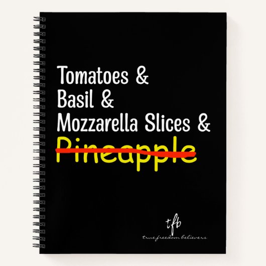Pizza Margherita W/O Ananas Notizblock (Vorderseite)